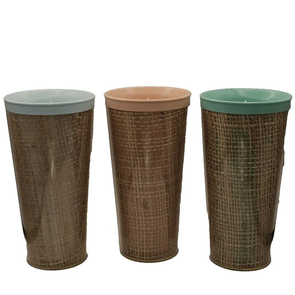Vintage Raffiaware Tumblers 6 Various Colors *See Note
